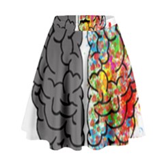 Brain Mind Psychology Idea Hearts High Waist Skirt by Sapixe