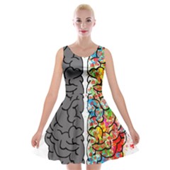 Brain Mind Psychology Idea Hearts Velvet Skater Dress