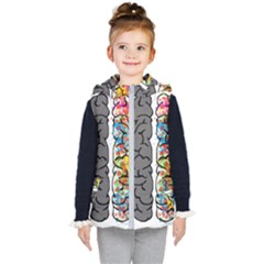 Brain Mind Psychology Idea Hearts Kids  Hooded Puffer Vest