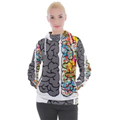 Brain Mind Psychology Idea Hearts Women s Hooded Pullover by Sapixe