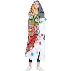 Brain Mind Psychology Idea Hearts Wearable Blanket by Sapixe