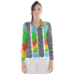 Clip Art Brain Halves Women s Windbreaker by Sapixe