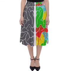 Clip Art Brain Halves Classic Midi Skirt by Sapixe