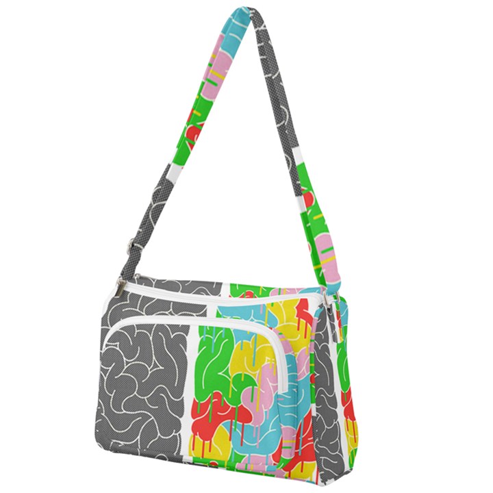 Clip Art Brain Halves Front Pocket Crossbody Bag