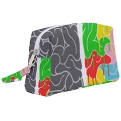 Clip Art Brain Halves Wristlet Pouch Bag (large) by Sapixe