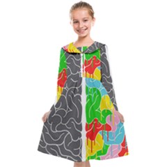 Clip Art Brain Halves Kids  Midi Sailor Dress by Sapixe