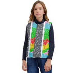 Clip Art Brain Halves Kid s Short Button Up Puffer Vest	