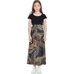 Dragon Pentagram Kids  Flared Maxi Skirt by Sapixe