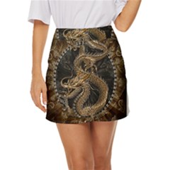 Dragon Pentagram Mini Front Wrap Skirt by Sapixe