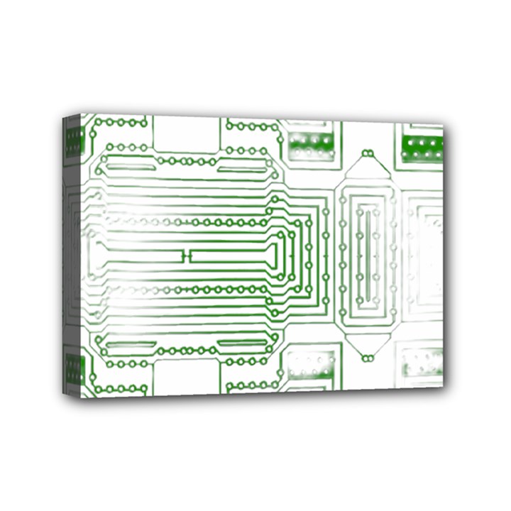 Circuit Board Mini Canvas 7  x 5  (Stretched)