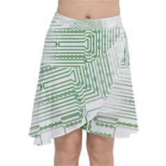 Circuit Board Chiffon Wrap Front Skirt by Sapixe