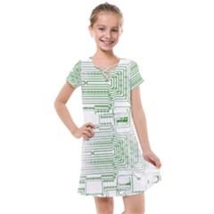 Circuit Board Kids  Cross Web Dress by Sapixe