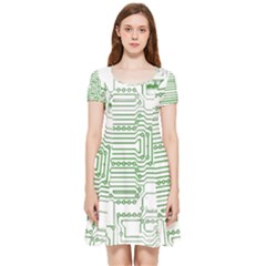 Circuit Board Inside Out Cap Sleeve Dress by Sapixe