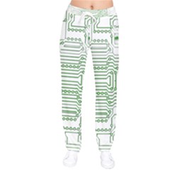 Circuit Board Women Velvet Drawstring Pants