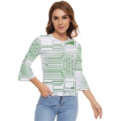 Circuit Board Bell Sleeve Top