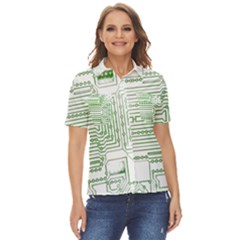 Circuit Board Women s Short Sleeve Double Pocket Shirt