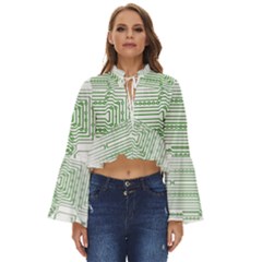 Circuit Board Boho Long Bell Sleeve Top