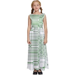 Circuit Board Kids  Satin Sleeveless Maxi Dress