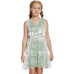 Circuit Board Kids  Sleeveless Tiered Mini Dress