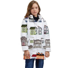 Houses Kid s Hooded Longline Puffer Jacket by Sapixe