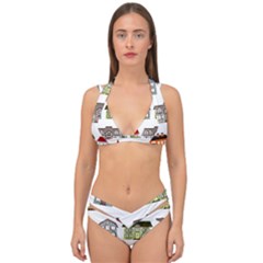 Houses Double Strap Halter Bikini Set by Sapixe