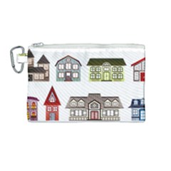 Houses Canvas Cosmetic Bag (medium) by Sapixe