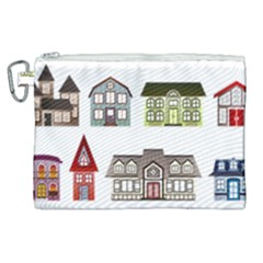 Houses Canvas Cosmetic Bag (xl) by Sapixe