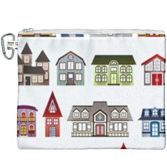 Houses Canvas Cosmetic Bag (xxxl) by Sapixe