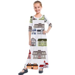 Houses Kids  Quarter Sleeve Maxi Dress by Sapixe