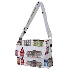 Houses Full Print Messenger Bag (l) by Sapixe