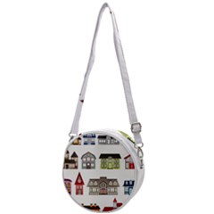 Houses Crossbody Circle Bag by Sapixe