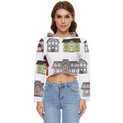 Houses Women s Lightweight Cropped Hoodie by Sapixe