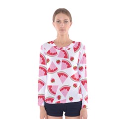 Pink Watermeloon Women s Long Sleeve Tee