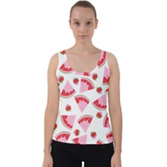 Pink Watermeloon Velvet Tank Top by Sapixe