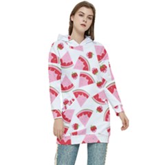 Pink Watermeloon Women s Long Oversized Pullover Hoodie