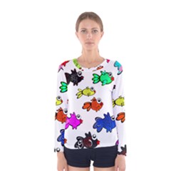 Fish Fishes Marine Life Swimming Water Women s Long Sleeve Tee