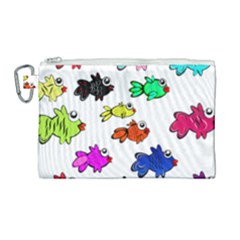 Fish Fishes Marine Life Swimming Water Canvas Cosmetic Bag (large) by Sapixe