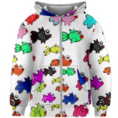 Fish Fishes Marine Life Swimming Water Kids  Zipper Hoodie Without Drawstring by Sapixe