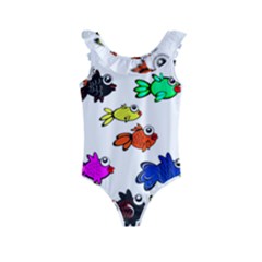 Fish Fishes Marine Life Swimming Water Kids  Frill Swimsuit by Sapixe