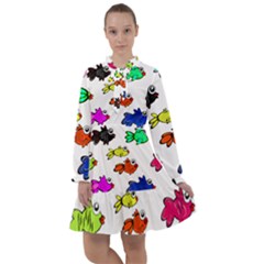 Fish Fishes Marine Life Swimming Water All Frills Chiffon Dress by Sapixe