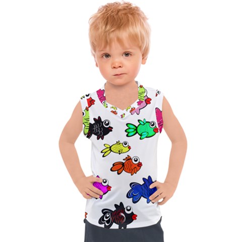 Fish Fishes Marine Life Swimming Water Kids  Sport Tank Top by Sapixe