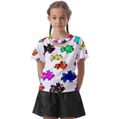 Fish Fishes Marine Life Swimming Water Kids  Front Cut Tee by Sapixe