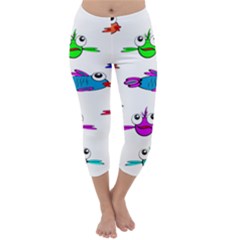 Fish Swim Cartoon Funnycute Capri Winter Leggings 