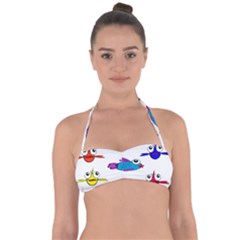 Fish Swim Cartoon Funnycute Halter Bandeau Bikini Top by Sapixe