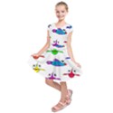 Fish Swim Cartoon Funnycute Kids  Short Sleeve Dress View1