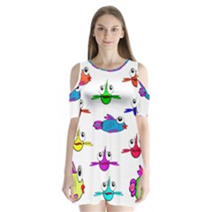 Fish Swim Cartoon Funnycute Shoulder Cutout Velvet One Piece