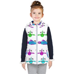 Fish Swim Cartoon Funnycute Kids  Hooded Puffer Vest