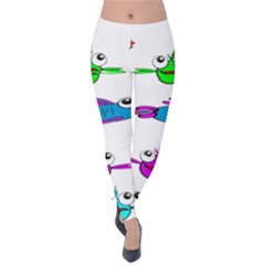 Fish Swim Cartoon Funnycute Velvet Leggings