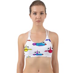 Fish Swim Cartoon Funnycute Back Web Sports Bra by Sapixe