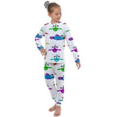 Fish Swim Cartoon Funnycute Kids  Long Sleeve Set 